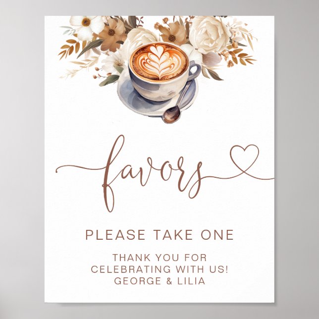 Favours Love Is Brewing Bridal Shower Poster (Front)