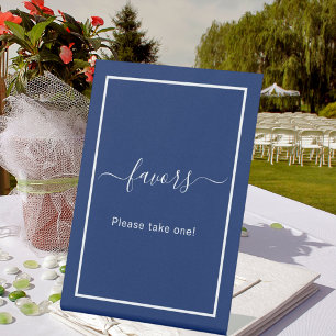 Favours navy blue white party pedestal sign