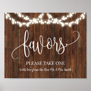 Favours Party Western Bridal Wedding Reception Sig Poster