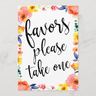Favours Please Take One Affordable Floral Sign