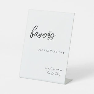 'Favours Please Take One' Compliments Customizable Pedestal Sign