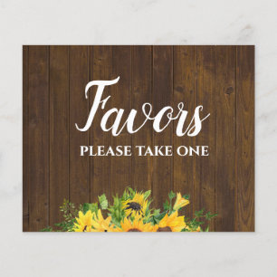 Favours Please Take One Rustic Wedding Sign