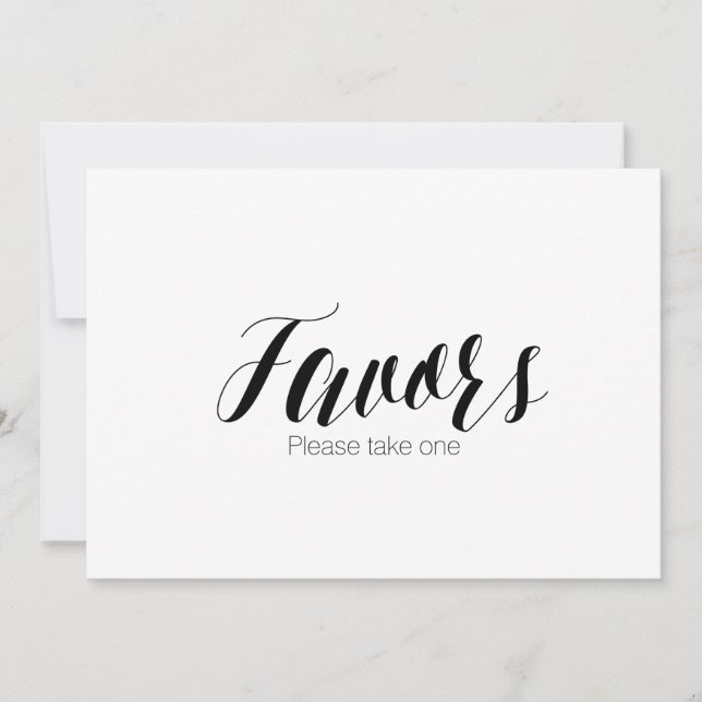 "Favours Please take one" Wedding Sign Invitation (Front)