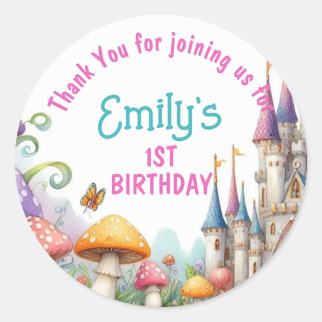 Favours Princess Fairy Daughter Birthday Fairycore Classic Round Sticker (Front)
