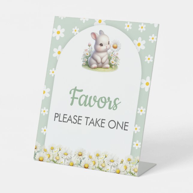 Favours Sign Bunny Gender Neutral Baby Shower (Front)