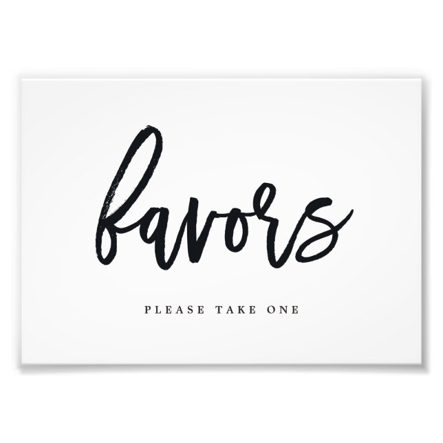 Favours Sign Choose Your Size - Brushed Calligraph (Front)