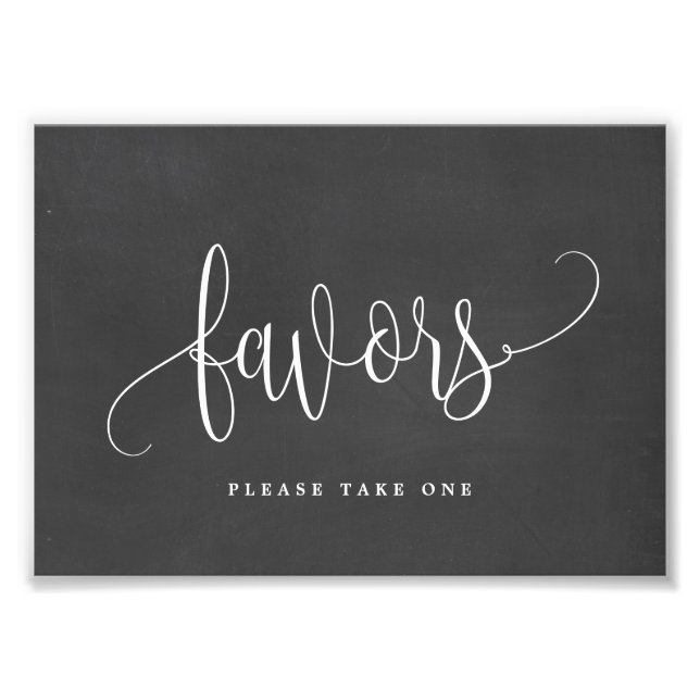 Favours Sign Choose Your Size - Chalkboard (Front)