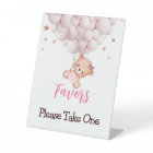 Favours Sign Girl Bear Baby Shower Bearly Wait