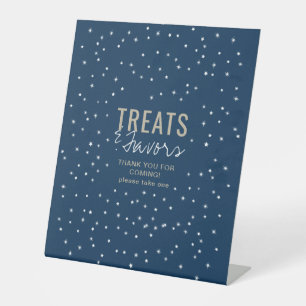 Favours & Treats Adventure Awaits Boy Blue Stars Pedestal Sign