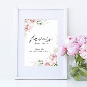 Favours Wedding Sign Floral Romantic Roses Sign