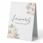 Favours White Floral Bridal Shower Modern Script