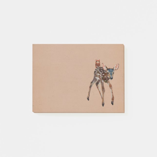FAWN & AMBER OWL  Post It Note (Front)