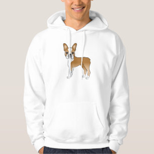 Fawn And White Boston Terrier Cute Cartoon Dog Hoodie