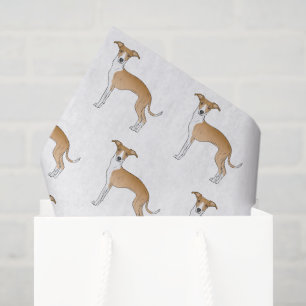 Fawn And White Italian Greyhound Cute Dog Pattern Tissue Paper