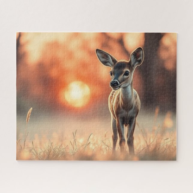 Fawn at sunrise jigsaw puzzle (Horizontal)