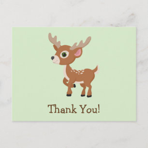Fawn, Baby Deer Thank You Postcard
