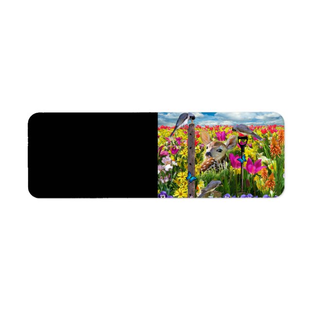 Fawn Birds Field of Flowers (Front)
