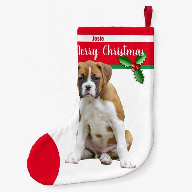 Fawn Boxer Dog Christmas Stockings - Personalized (Back)