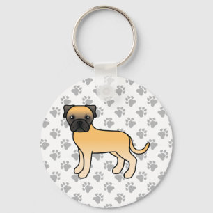 Fawn Bullmastiff Cute Cartoon Dog Keychain