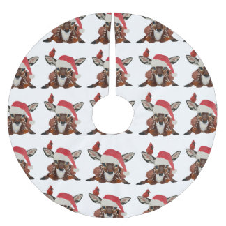 FAWN & CARDINAL CHRISTMAS BRUSHED POLYESTER TREE SKIRT