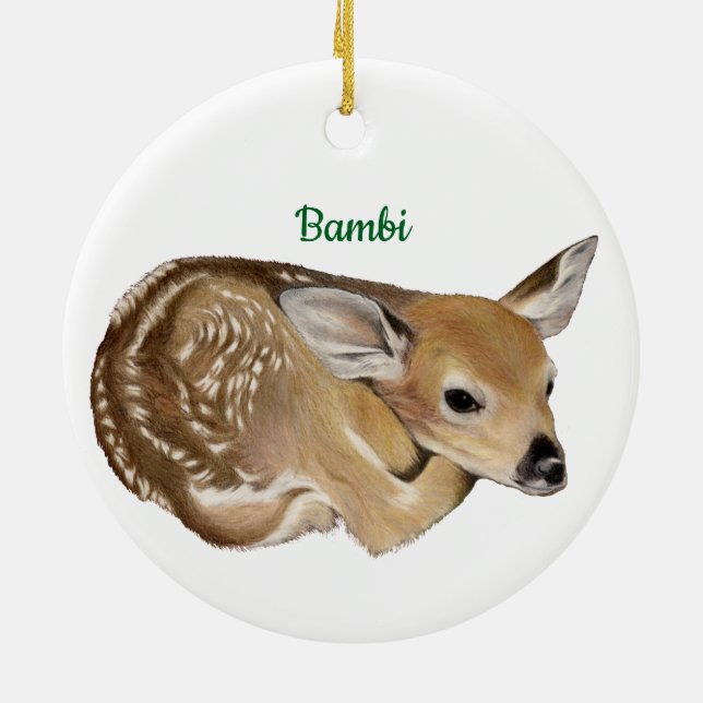 Fawn Ceramic Ornament (Back)