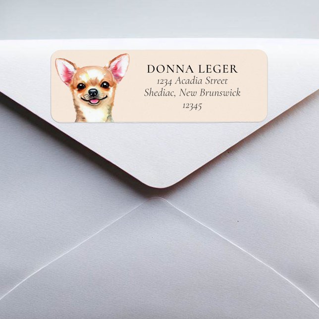 Fawn Chihuahua Dog Personalized Address (Creator Uploaded)