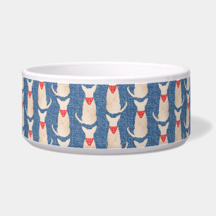 Fawn Chihuahua with Bandana Ceramic Pet Bowl