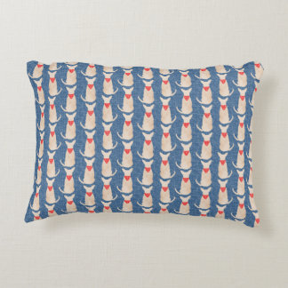 Fawn Chihuahua with Bandana in Blue Accent Pillow