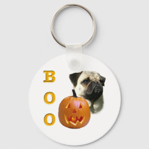 Fawn Coated Pug Boo Keychain