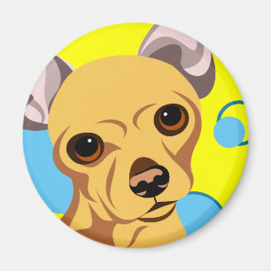Fawn Colour Smooth Coat Chihuahua Dog Magnet