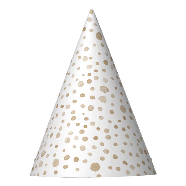 Fawn Confetti Watercolor Dots Party Hat (Front)