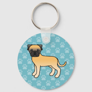 Fawn Cute Bullmastiff Dog Keychain