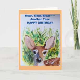 Fawn Deer Heureux Anniversaire Blank Cartes de voe