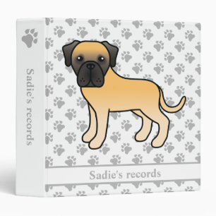 Fawn English Mastiff Cute Cartoon Dog & Text Binder