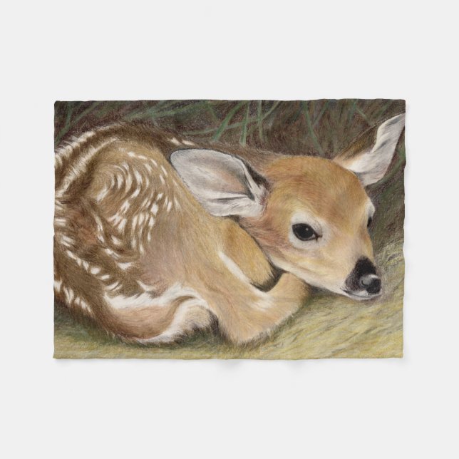 Fawn Fleece Blanket (Front (Horizontal))