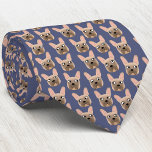 Fawn French Bulldog Blue Neck Tie<br><div class="desc">A fun little Fawn French Bulldog or Frenchie pattern on a blue background. Great for all dog lovers, pet sitters, dog walkers and veterinarians. Original art by Nic Squirrell.</div>