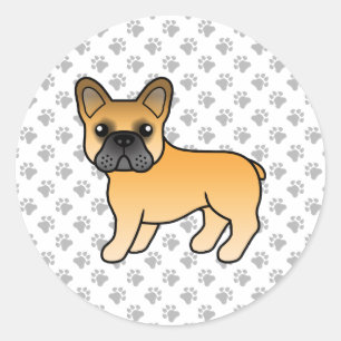 Fawn French Bulldog Cute Cartoon Dog Classic Round Sticker