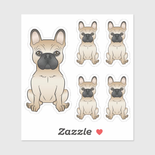Fawn French Bulldog Cute Cartoon Dog Illustrations (Sheet)