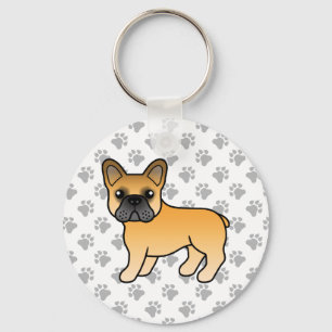 Fawn French Bulldog Cute Cartoon Dog Keychain