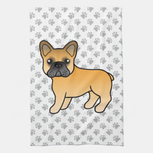 Fawn French Bulldog Cute Cartoon Dog Kitchen Towel
