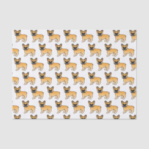 Fawn French Bulldog Cute Cartoon Dog Pattern Tissue Paper