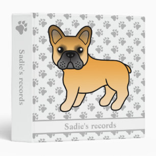 Fawn French Bulldog Cute Cartoon Dog & Text Binder