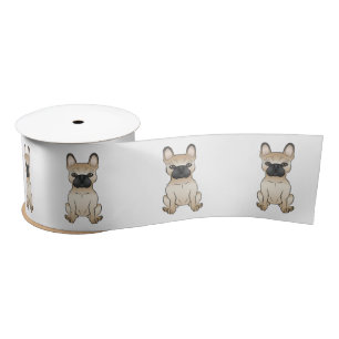 Fawn French Bulldog / Frenchie Cute Cartoon Dog Satin Ribbon