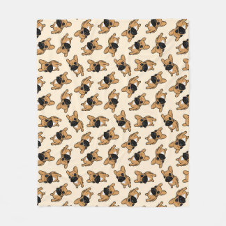 Fawn Frenchie Puppy Fleece Blanket