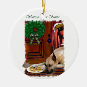 Fawn Great Dane Christmas Ceramic Ornament