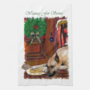 Fawn Great Dane Christmas Kitchen Towel