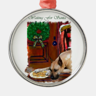 Fawn Great Dane Christmas Metal Ornament