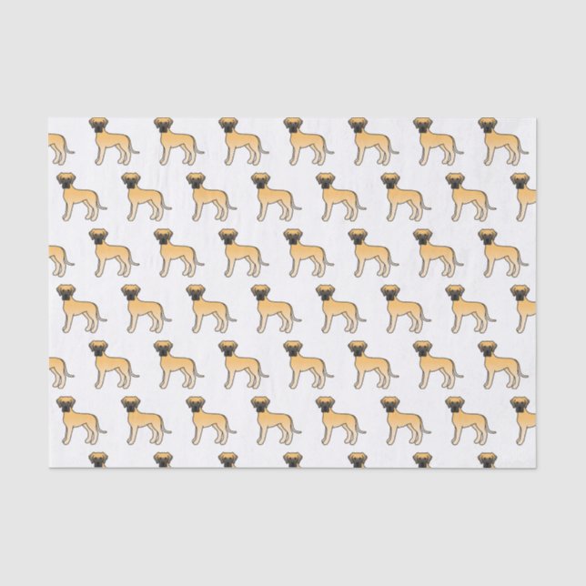 Fawn Great Dane Cute Cartoon Dog Pattern Tissue Paper (Front)