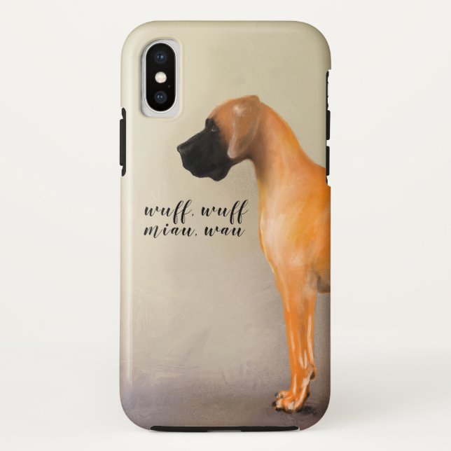 Fawn Great Dane with text Case-Mate iPhone Case (Back)