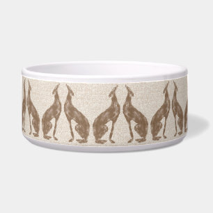 Fawn Greyhound Ceramic Pet Bowl